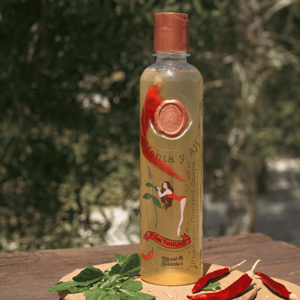 SHAMPOO CONTROL CASPA CON MENTA Y AJÍ RITUAL BOTÁNICO