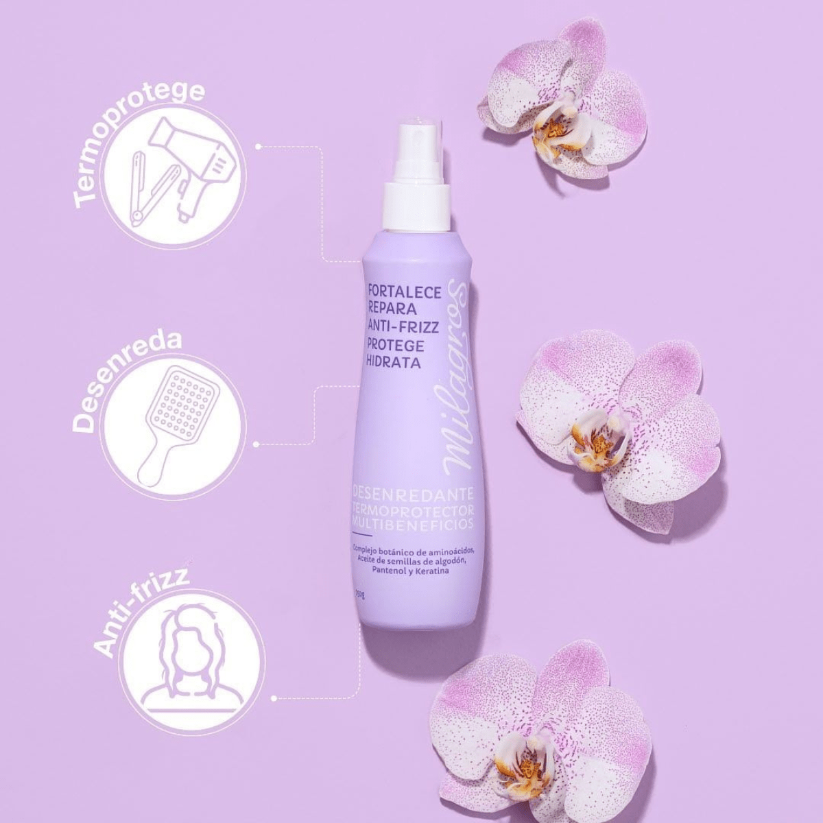 DESENREDANTE TERMOPROTECTOR MORADO MILAGROS