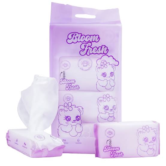 PAQUETE PAÑITOS FRESH MORADOS X8 BLOOMSHELL